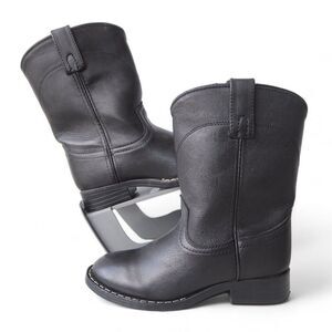 Smoky‎ Mountain R Style Leather Western Cowboy Boots Black Youth 1